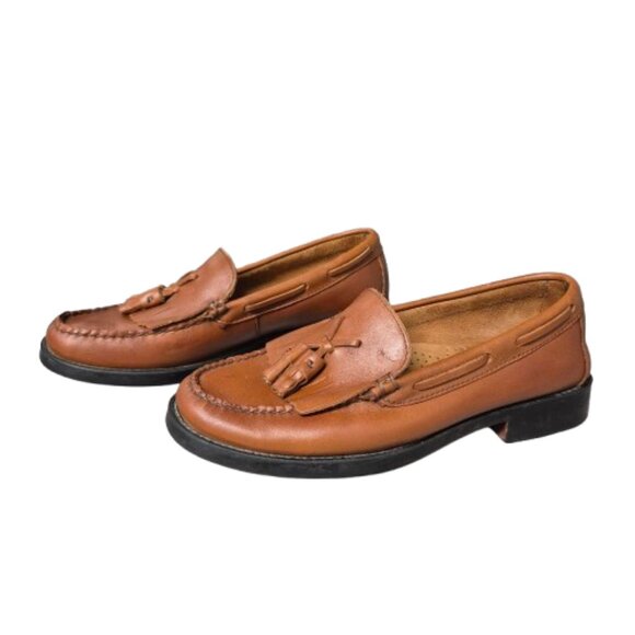 7 Bass Weejuns Marietta ll Brown Leather Tassel Kiltie Loafers - Picture 1 of 13